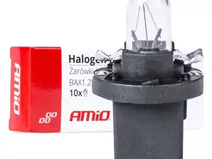 Ampoules halogènes T5 B8.5D 12V BAX 1.2W 10pcs AMIO 03371