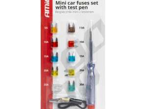 Mini-Sicherungen Set 10 Stück. Spannungsprüfer amio 03524
