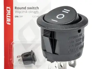 Fekete kerek kapcsoló 12v 230v bu03 amio 03614
