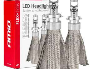 LED-auton lamput flex-sarjaa H7 linssi 12V 24V 6000K Canbus Amio 03660