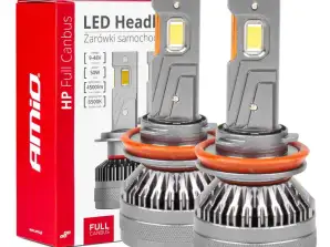 Auto LED-lamput hp full canbus sarja h8 h9 h11 h16 6500k amio 03677