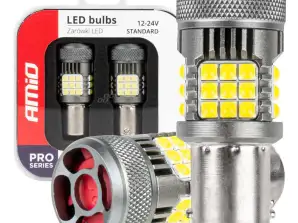 LED-polttimot canbus pro series 1156 BA15S P21W R10W R5W 36x3030 SMD Tuuletin Valkoinen 12V 24V Amio