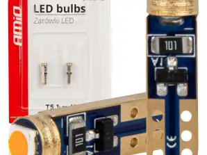 LED izzók standard piros w1w t5 12v 3030 1led hp amio 03727