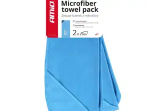 Mikrofasertuch zum Waschen von Fenstern, Fenstern, Spiegeln 30x40 cm 2 Stück amio 03732