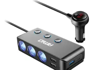 Splitter Splitter T-Stück Zigarettenanzünder Voltmeter USB Ladegerät USB C 12V 24V AMIO 03781
