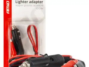 Zigarettenanzünder-Steckdosenadapter mit Krokodilklemmen-Ausgang 12V 24V 60cm amio 03802