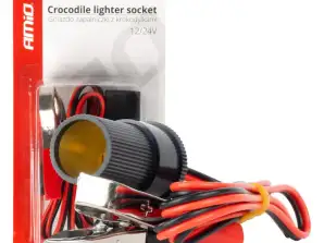 Timsah Klips Çıkışlı Çakmak Soket Adaptörü 12v 24v 100cm amio 03804