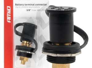 Batteriestecker schwarz minus mit Endkappe 3/8 m10 12v 24v 48v 250a amio 03813