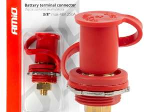 Batteriestecker Rot Plus mit Endkappe 3/8 M10 12V 24V 48V 250A amio 03814