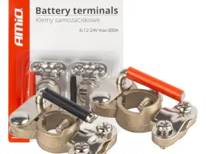 Selbstsichernde Batterieklemmen aus Messing 2 Stk. 600A amio 03846