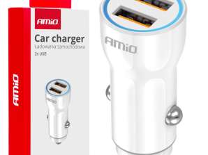 Car charger 2x usb a amio 03879