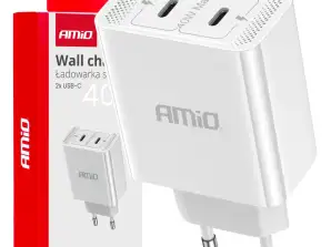 Chargeur AC 230v 2x usb c 40w amio 03892
