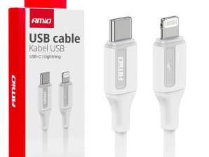 USB C Charging Cable for iPhone Lightning 20w 100cm amio 03922