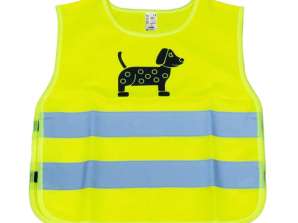 Barnas Reflekterende Advarselsvest Gul Hund Hund Amio 03937