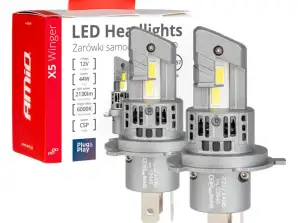 Auton led-polttimot x5 winger h4-sarja 6000k canbus amio 03945