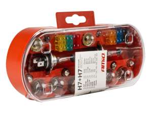 Un ensemble de réservoirs de stockage, un ensemble d’ampoules de rechange, des fusibles, 30 pièces. H7 H7 Amio 03959