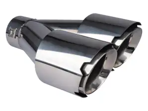 Embout d’échappement en acier inoxydable double droit chrome amio 04068
