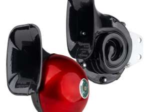 Horn lydsignal sæt af 2 røde 125 mm 12v amio 04075