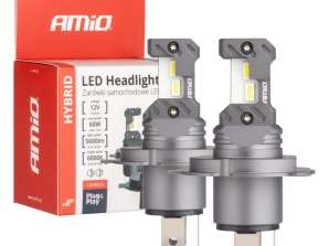 Auton LED-polttimot hybridisarja h4 h19 6000k canbus 60w amio 04114