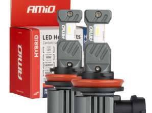 Auton LED-polttimot hybridisarja h8 h9 h11 h16 6000k canbus 60w amio 04116
