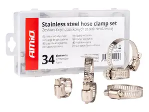 Worm Pull Klem Set RVS Kabelbinders 34 stuks AMIO 04125