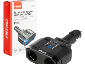 Jakaja tupakansytyttimen pistorasian jakaja PD30W PD20W QC3.0 12V 24V volttimittari Amio 04174