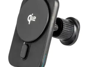 Car phone holder for grille and cockpit with fast inductive charger qi2 15w amio 04179