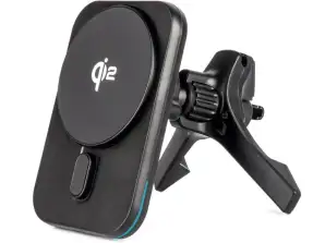 Car phone holder for grille and cockpit with fast inductive charger qi2 15w amio 04180