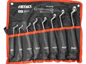 Bent Ring Wrench Set 6 22 mm 8 Pcs amio 04196