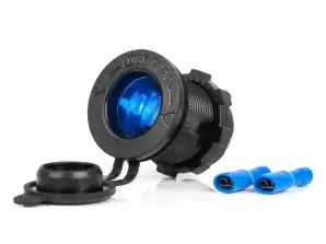 Prise de courant auxiliaire intégrée avec rétroéclairage bleu 12v 24v amio 04220