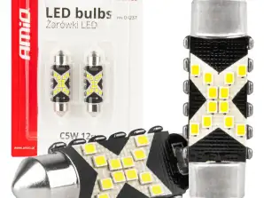 LED izzók canbus festoon c5w 12smd 2016 39mm fehér 12v 24v amio 04237