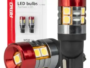 LED-lamput canbus t10 w5w 9 smd 3030 valkoinen 12v 24v amio 04242