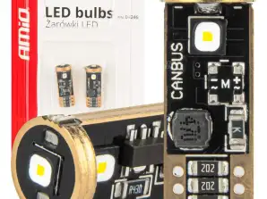 LED-lamput canbus t10 w5w 3smd 3838 valkoinen 12v 24v amio 04246