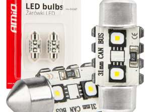 LED izzók canbus festoon c5w 2smd 3838 31mm fehér 12v 24v amio 04247
