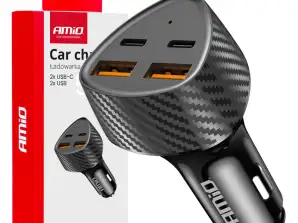 Chargeur de voiture 50w 2x usb a 2x usb c amio 04284