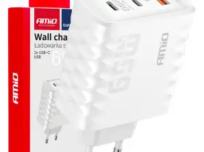 Chargeur mural à charge rapide 65w usb a 2x usb c amio 04289
