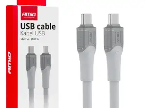 Câble de charge usb c usb c 60w 100cm fulllink transmission de données amio 04291