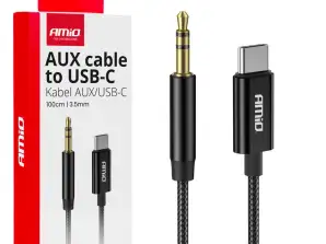 Câble audio USB C vers mini jack auxiliaire 3,5 mm 1 m Amio 04294