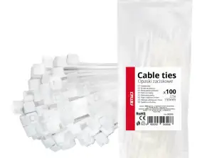 Blanc Colliers de serrage 2.5×150mm 100 pièces AMIO 04306