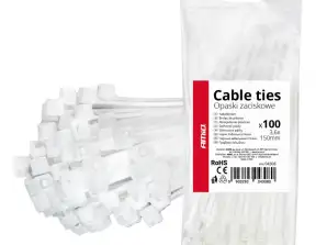 Blanc Colliers de serrage 3.6×150mm 100 pièces AMIO 04308
