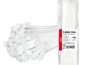 Blanc Colliers de serrage 3.6×300mm 100 pièces AMIO 04309