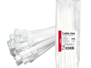Blanc Colliers de serrage 4.8×300mm 100 pièces AMIO 04311
