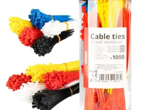 Colliers de serrage en plastique multicolore lot de 1000 pièces. AMIO 04318
