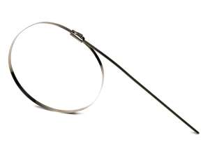 Attaches de câble en métal en acier inoxydable 4.6x150mm 100 pièces AMIO 04320