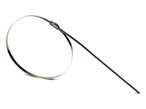 Metalinės 4.6x400mm nerūdijančio plieno kabelinės juostos 100 vnt amio 04325