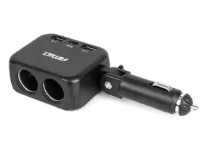 Tupakansytyttimen pistorasian jakaja laturilla 2x usb a 1x usb c 12v 24v 100w 180° amio 04357