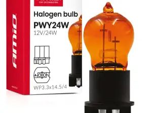 Ampoule halogène pwy24w wp3.3x14.5 4 ambre 12v 24w amio 04410