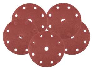 Disques à poncer 150 mm. P100. 5 unités. avec 9 trous pour 04 721