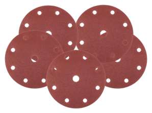 Schuurdiscs 150 mm. P120. 5 st.. met 9 gaten voor 04 721