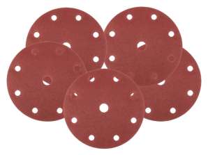 Schuurdiscs 150 mm. P180. 5 st.. met 9 gaten voor 04 721